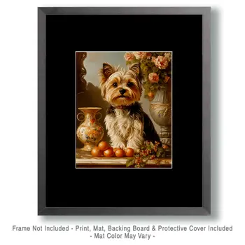 Classic Yorkshire Terrier - Pet Dog Still Life Wall Art Prints – 8″x10″ Artwork for 11″x14″ Frame