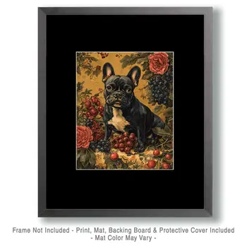 Brindle French Bulldog - Pet Dog Still Life Wall Art Prints – 8″x10″ Artwork for 11″x14″ Frame