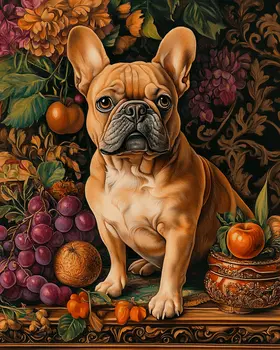 Fawn French Bulldog - Pet Dog Still Life Wall Art Prints – 8″x10″ Artwork for 11″x14″ Frame