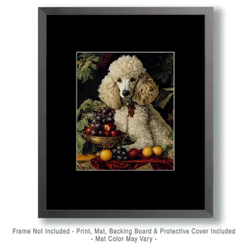 Poodle Portrait - Pet Dog Still Life Wall Art Prints – 8″x10″ Artwork for 11″x14″ Frame