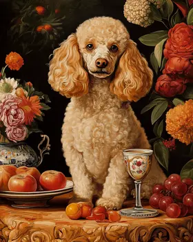 Poodle - Pet Dog Still Life Wall Art Prints – 8″x10″ Artwork for 11″x14″ Frame