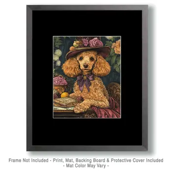 Lady Poodle - Pet Dog Still Life Wall Art Prints – 8″x10″ Artwork for 11″x14″ Frame
