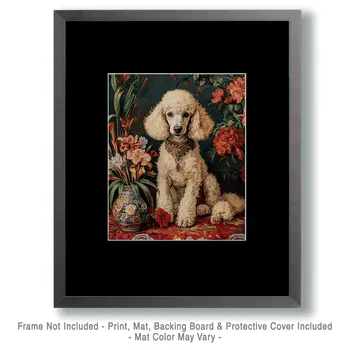 Proud Poodle - Pet Dog Still Life Wall Art Prints – 8″x10″ Artwork for 11″x14″ Frame