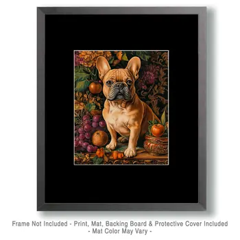 Fawn French Bulldog - Pet Dog Still Life Wall Art Prints – 8″x10″ Artwork for 11″x14″ Frame