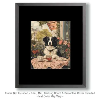 Border Collies in a Red Bed - Dog and Pets Wall Art Prints