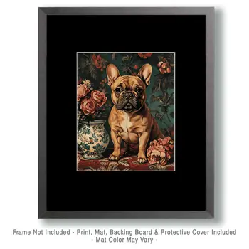 Classic French Bulldog - Pet Dog Still Life Wall Art Prints – 8″x10″ Artwork for 11″x14″ Frame