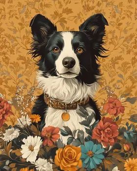 Border Collie - Pet Dog Still Life Wall Art Prints – 8″x10″ Artwork for 11″x14″ Frame