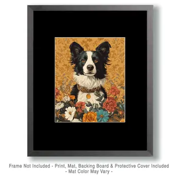 Border Collie - Pet Dog Still Life Wall Art Prints – 8″x10″ Artwork for 11″x14″ Frame