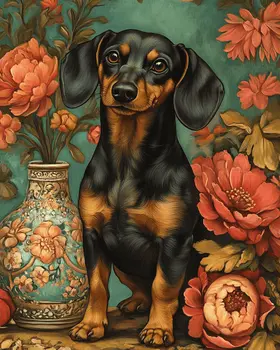 Dachshund - Pet Dog Still Life Wall Art Prints – 8″x10″ Artwork for 11″x14″ Frame