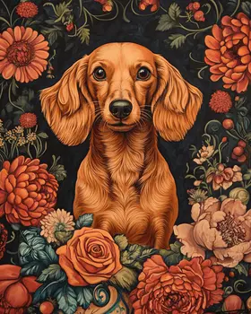 Fawn Dachshund - Pet Dog Still Life Wall Art Prints – 8″x10″ Artwork for 11″x14″ Frame