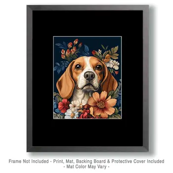 Beagle - Pet Dog Still Life Wall Art Prints – 8″x10″ Artwork for 11″x14″ Frame