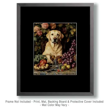 Classic Yellow Labrador Retriever - Pet Dog Still Life Wall Art Prints – 8″x10″ Artwork for 11″x14″ Frame