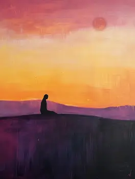 Sunset Solitude - Zen Art for Meditation Home Decor Wall Art Prints – 8″x10″ Artwork – 11″x14″ Matte