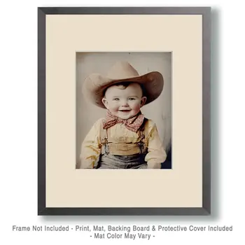 Lil' Cowpuncher – Vintage Cowgirl Photos – 8″x10″ Artwork in 11″x14″ Mat