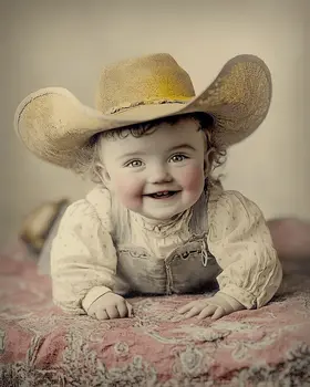 Baby Cowgirl – Vintage Cowgirl Photos – 8″x10″ Artwork in 11″x14″ Mat