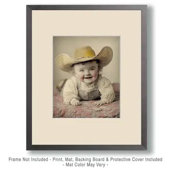 Baby Cowgirl – Vintage Cowgirl Photos – 8″x10″ Artwork in 11″x14″ Mat