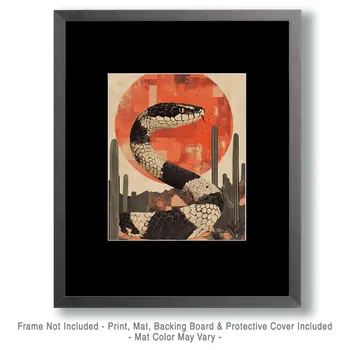 High Desert Snake - Southwestern Decor Art Prints – 8″x10″ Artwork in 11″x14″ Mat