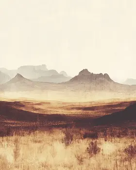 Badlands Morning - Vintage Southwestern Decor Art Prints – 8″x10″ Artwork in 11″x14″ Mat