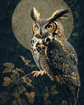 Antique Style Great Horned Owl - Vintage Animal Wall Art Prints – 8″x10″ Artwork for 11″x14″ Frame