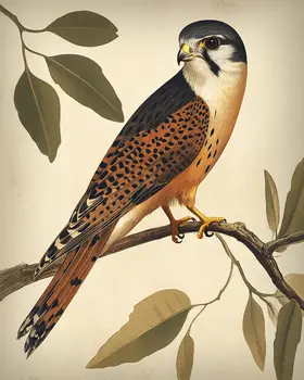 Antique Style Kestrel 2 - Vintage Animal Wall Art Prints – 8″x10″ Artwork for 11″x14″ Frame