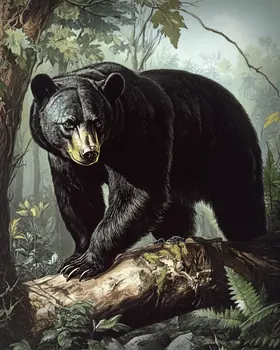 Black Bear - Vintage Animal Wall Art Prints – 8″x10″ Artwork for 11″x14″ Frame