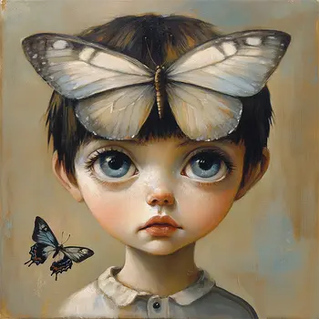 Butterflies Nature Fanatic: Big Eyes, Low Brow, High Brow Art Wall Prints 8"x10" for 11" x 14" Frames