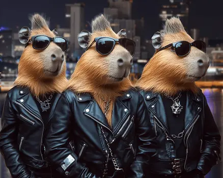 Capybara Punks Wall Art Prints – 8″x10″ Artwork in 11″x14″ Mat