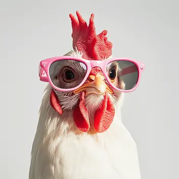Rooster Wearing Sunglasses 8”x10” Art Print for an 11" x 14" Frame
