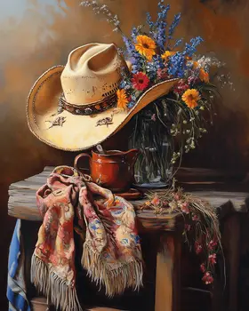 Cowgirl Still Life    – 8″x10″ Artwork in 11″x14″ Mat