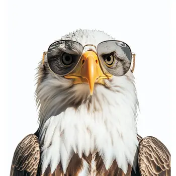 Eagle Wearing Sunglasses 8”x10” Art Print for an 11" x 14" Frame