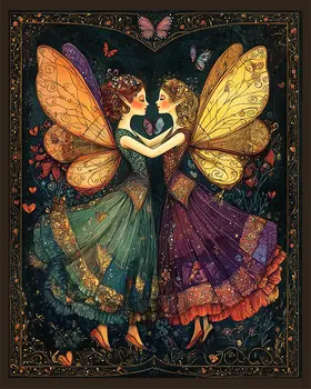 Fairy Besties - Fairies Wall Art Prints – 8″x10″ Artwork for 11″x14″ Frame