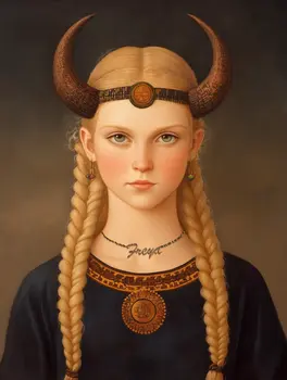 Teen Freya the Norse Goddess Art Print with Mat
