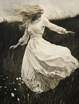 Freya Norse Deity Swirling and Twirling Wall Art with Mat