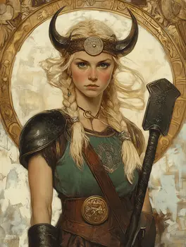 Freya the Conqueror Norse Goddess Art Print with Mat