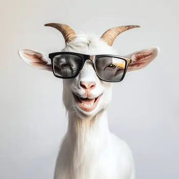 Goat Wearing Sunglasses 8”x10” Art Print for an 11" x 14" Frame