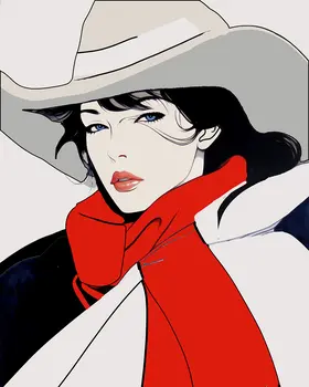 Mysterious Cowgirl – Sophisticated Cowgirls 8″x10″ Artwork in 11″x14″ Mat