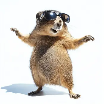 Woodchuck Wearing Sunglasses 8”x10” Art Print for an 11" x 14" Frame