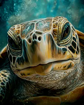 Turtle Close-Up - Wildlife Wall Art Prints – 8″x10″ Artwork for 11″x14″ Frame