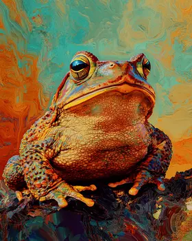 Impressionist Frog - Wildlife Wall Art Prints – 8″x10″ Artwork for 11″x14″ Frame