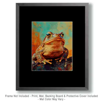 Impressionist Frog - Wildlife Wall Art Prints – 8″x10″ Artwork for 11″x14″ Frame