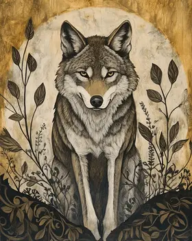 Rustic Wolf - Wildlife Wall Art Prints – 8″x10″ Artwork for 11″x14″ Frame