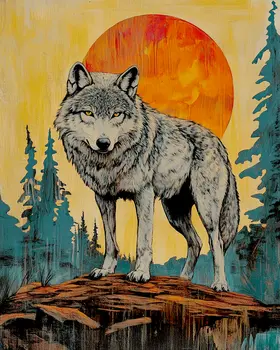 Wolf Poster - Wildlife Wall Art Prints – 8″x10″ Artwork for 11″x14″ Frame