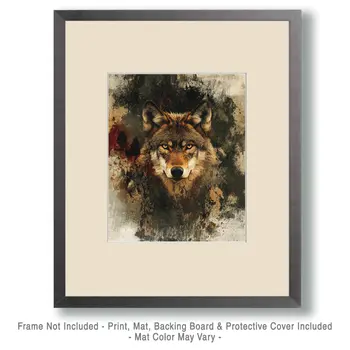 Deep Woods Wolf - Wildlife Wall Art Prints – 8″x10″ Artwork for 11″x14″ Frame