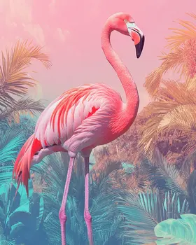 Classic Pink Flamingo - Wildlife Wall Art Prints – 8″x10″ Artwork for 11″x14″ Frame