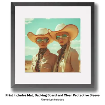 Cowgirl Country Star - Cowgirl Western Art Prints  8"x8" Artwork for 12"x12"  Frame