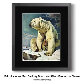 Tiger on a Ledge Japanese Painting - Animal Kingdom Wall Art Prints, from Cute to Majestic – 8″x10″ Artwork for 11″x14″ Frame