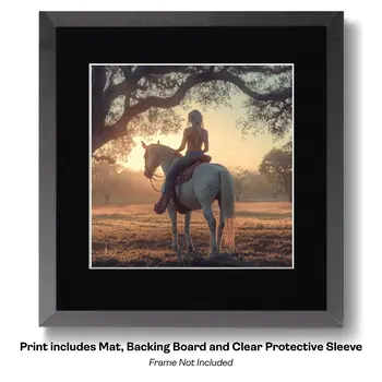 Cowgirl Country Star - Cowgirl Western Art Prints  8"x8" Artwork for 12"x12"  Frame