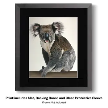 Koala Bear Studio Portrait - Animal Kingdom Wall Art Prints, from Cute to Majestic – 8″x10″ Artwork for 11″x14″ Frame