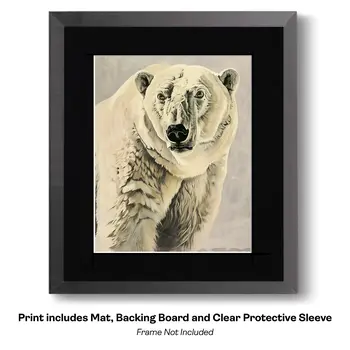 Stylized Bear with Snack - Animal Kingdom Wall Art Prints, from Cute to Majestic – 8″x10″ Artwork for 11″x14″ Frame