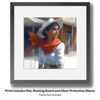 Cowboy in Shades of Brown - Cowboy Western Art Prints 8"x10" Artwork